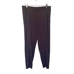 Eileen Fisher Womens Elastic Waist Pants Purple Pull On Size M